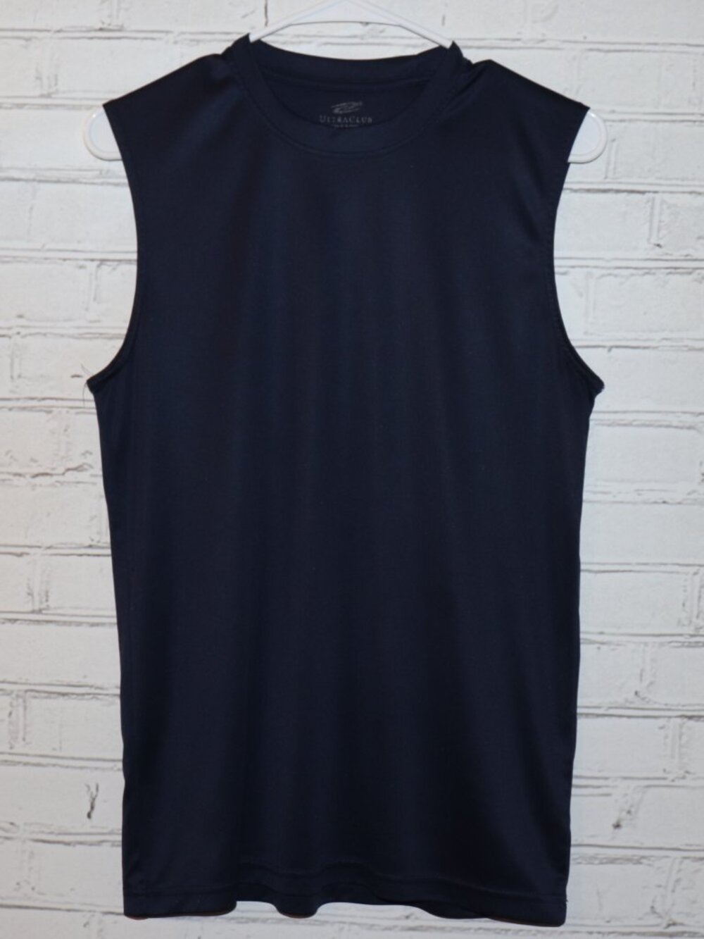 🏋️ UltraClub Cool & Dry Sleeveless Performance Top · S · Navy Blue